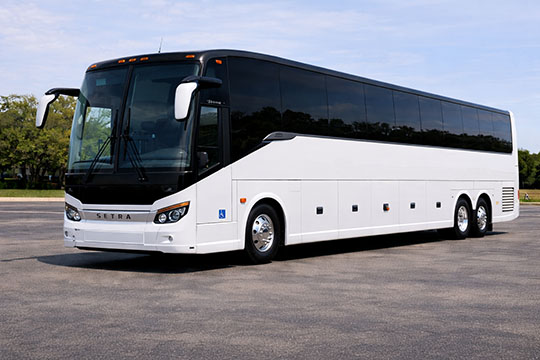 56-passenger charter bus available for charter in Harrisonburg, VA